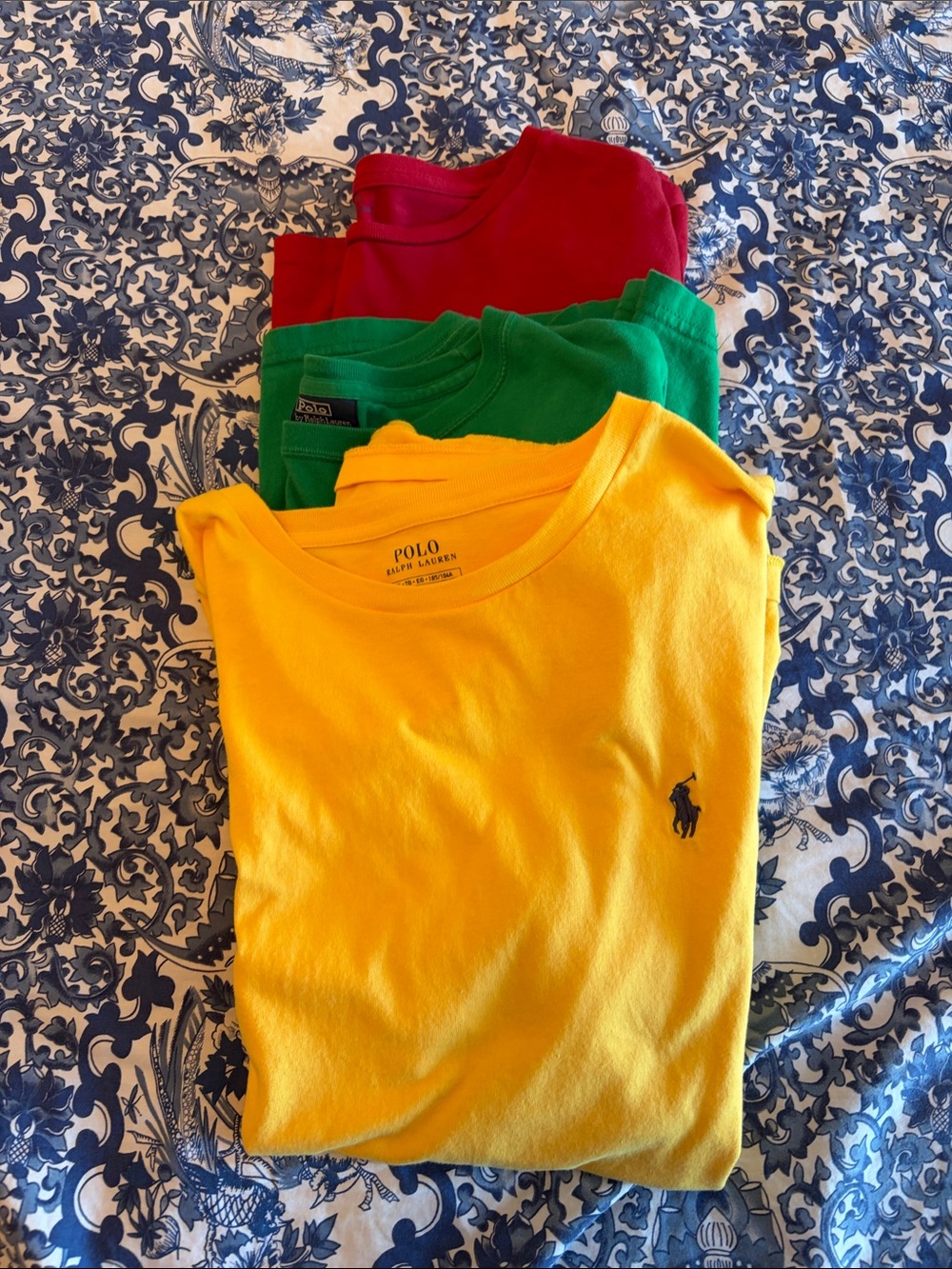 Polo by Ralph Lauren Yellow red and green men’s crew neck t shirts